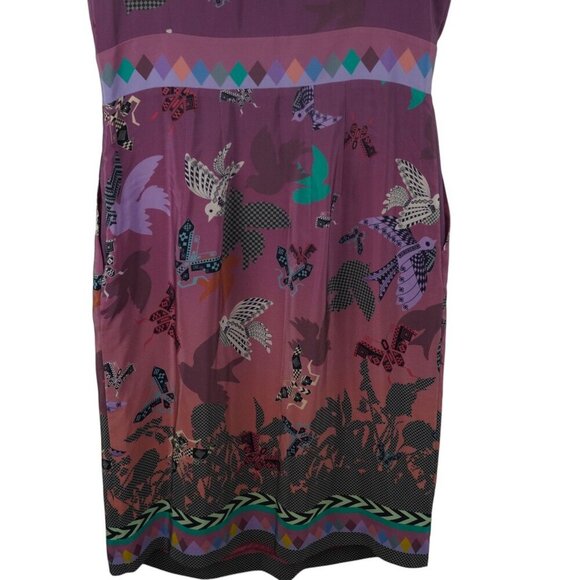 Heyhoe Anthropologie Womens Silk Sleeveless Dress With‎ Butterfly Print Size 6 - Picture 7 of 8